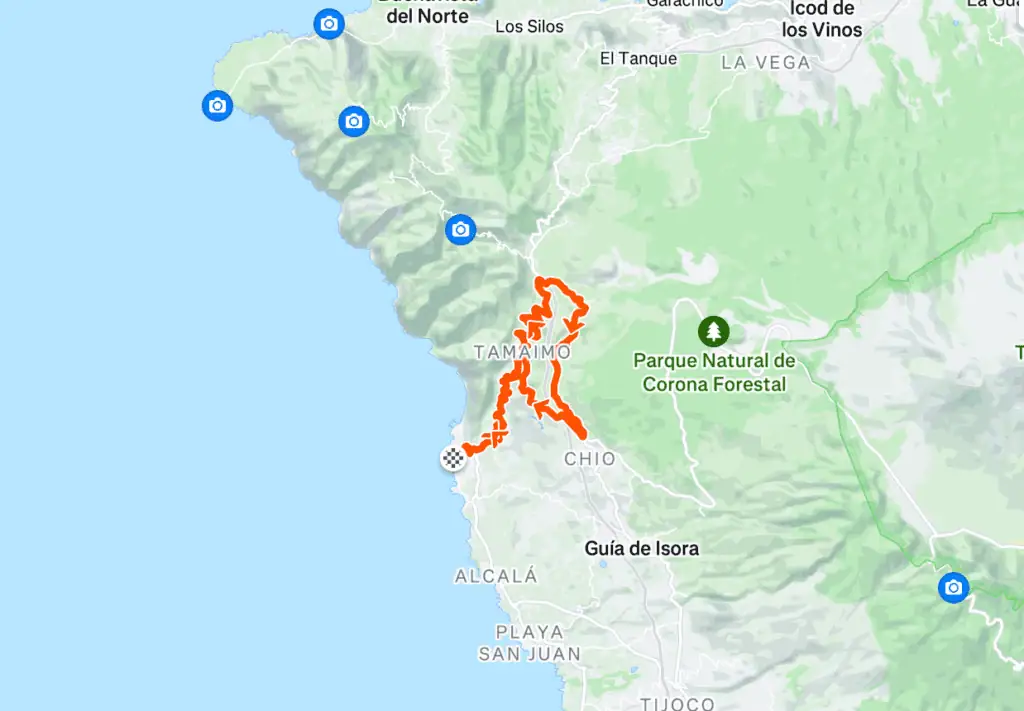 Puerto de Santiago - El Molledo - Las Manchas - Arguayo